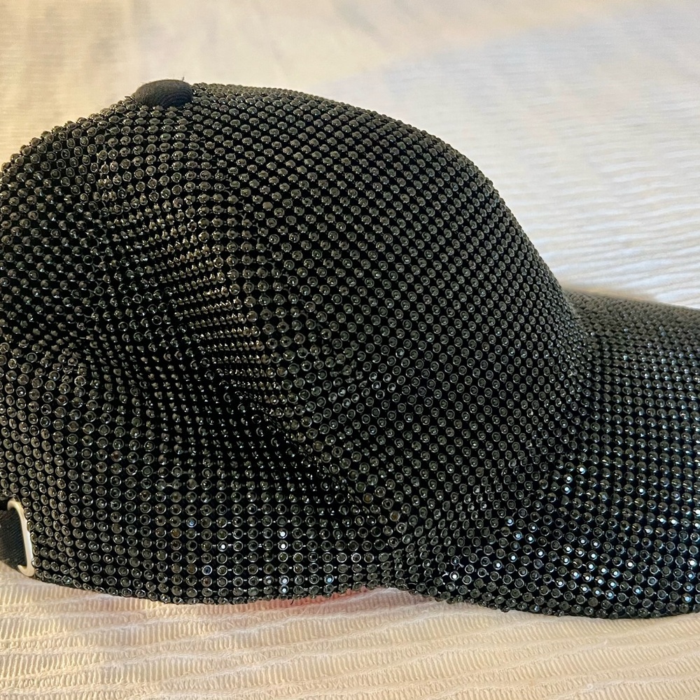 Black Crystal-Embellished Women's Baseball Cap - Picture 4 of 8